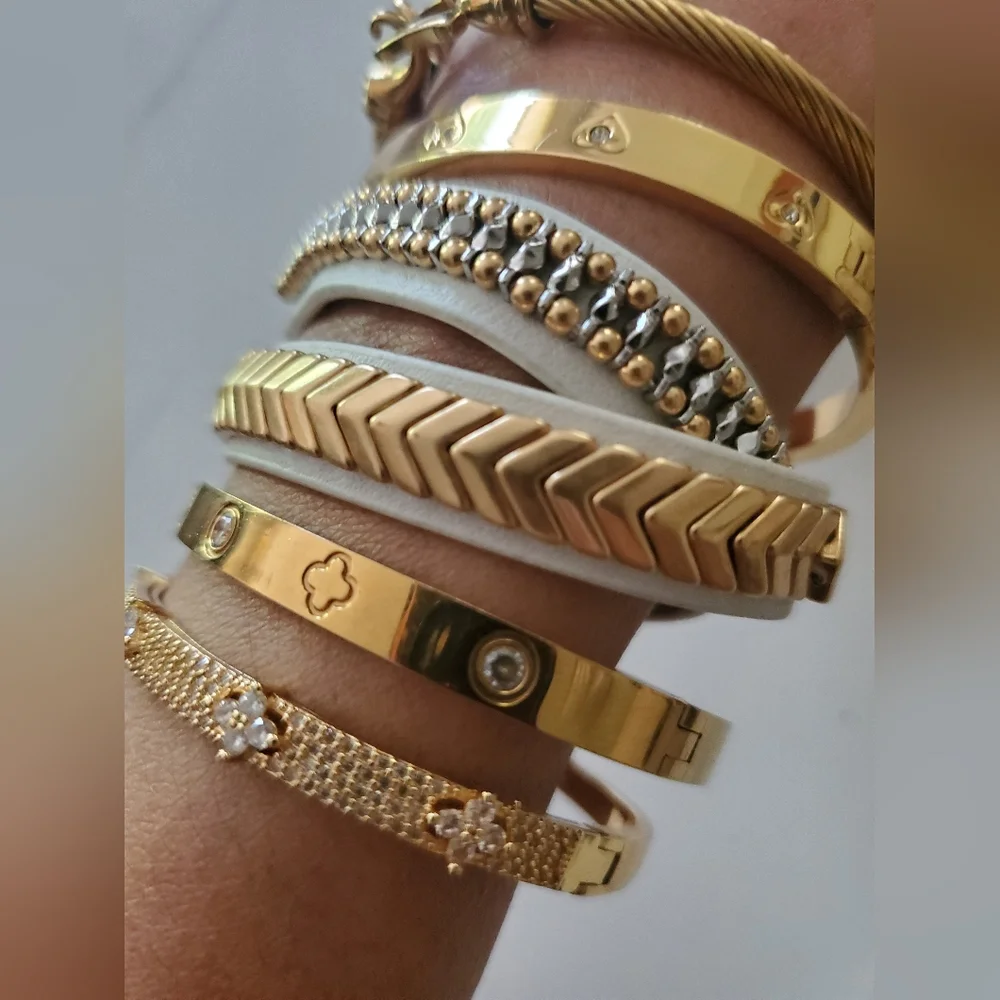 Stella & Dot Gilded Path Leather Wrap Bracelet